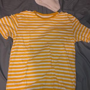 Yellow and white striped shirt